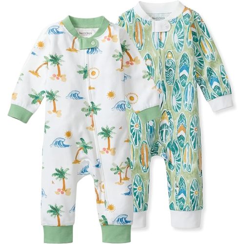 Burt's Bees Baby Unisex Sleep and Play Pajama, Footless One-Piece Zipper PJ, 100% Organic Cotton, Loose Fit Footie Pajamas