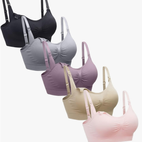 Suekaphin 5PACK Nursing Bra Wireless Bra Women's Sleeping Maternity Bra Breastfeeding Bra