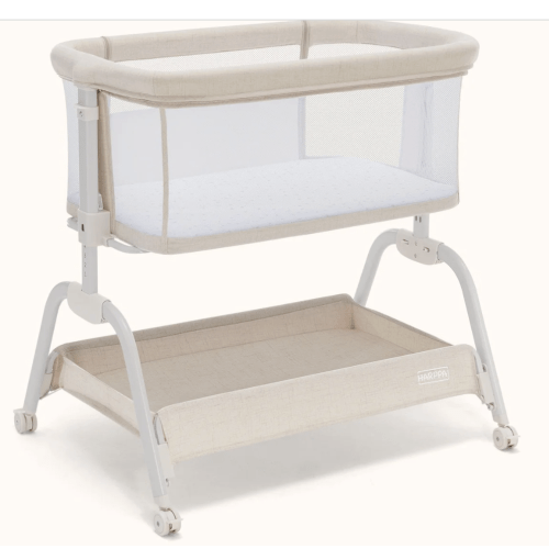 HARPPA Cuddly Lite | 2-in-1 Baby Bassinet & Bedside Sleeper for Newborns with Anti-Reflux Mattress | Adjustable Height, Attaches to Bed, CPSC Certified, Tool-Free Setup & Portable Wheels | Safe Co-Sleeping, Compact Design for Small Spaces, Ideal for Newbo