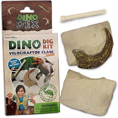 Safari Ltd. Dino Dexter Velociraptor Claw Excavation Kit - Realistic Dinosaur Dig Experience for Kids 6+