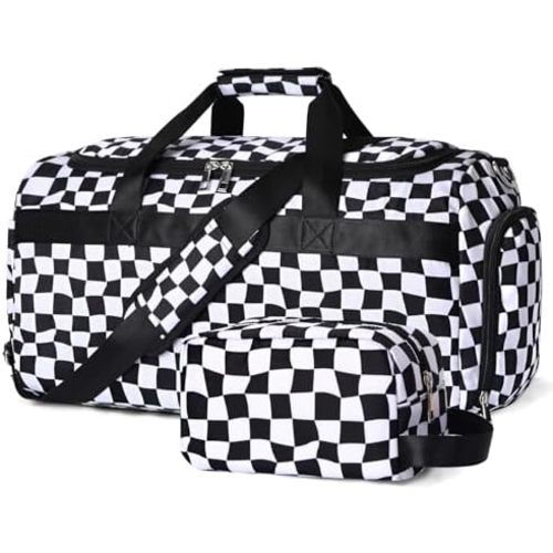 Sports Gym Bag for Men Women, Large Travel Duffle Bag with Shoe Compartment and Wet Pocket, Lightweight Weekender Overnight Bag Fitness Workout Bags for Sports, Gym, Travel