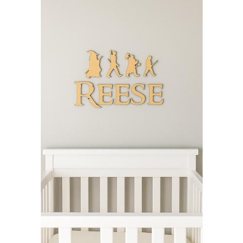 Baby Nursery Name sign / LOTR / fellowship / silhouettes