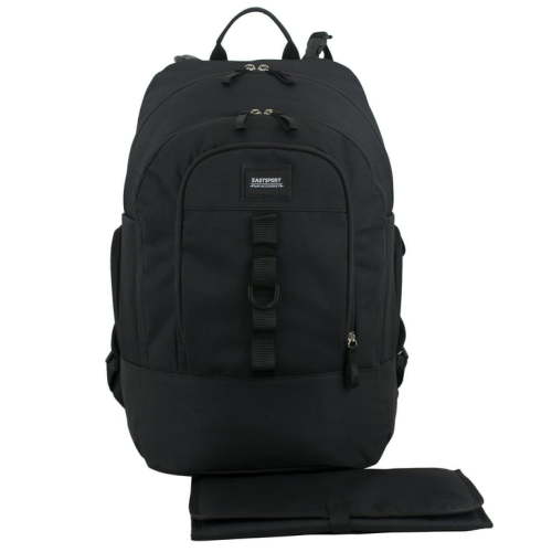 Eastsport Large Madison Backpack Diaper Bag with Bonus Changing Pad, Black