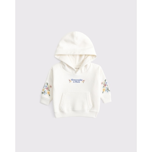baby embroidered logo popover hoodie - 12M
