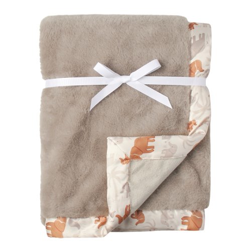Modern Moments by Gerber Baby & Toddler Boy Plush Blanket with Satin Trim, Gray