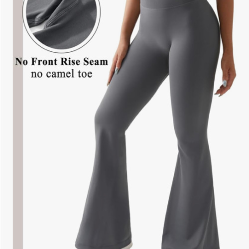 OMKAGI Butt Lifting Flare Leggings for Women Tummy Control Wide Leg Flared Yoga Pants