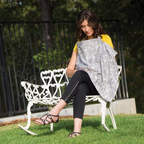 Bebe au Lait Premium Cotton Nursing Cover, Lightweight and Breathable Cotton, Open Neckline, One Size Fits All - Nest