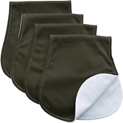 Baby Burp Cloths Baby Burp Set Curved Absorbent and Soft Valuable 4 Pack (Dark Grey)