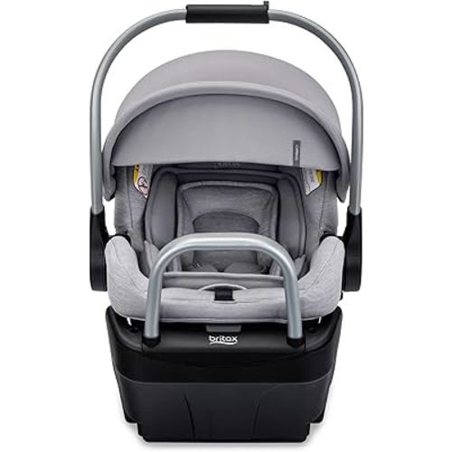 Britax Cypress Infant Car Seat, Rear Facing Car Seat with Alpine Base, ClickTight, Premium Fabrics, Ponte Glacier