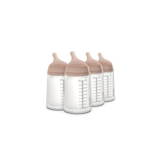 Suavinex Zero Zero Anti Colic Baby Bottle, No 1 Spanish Baby Bottle Brand, Minimizes Bottle Rejection & Nipple Confusion, Perfect for Breastfeeding Babies, 9oz/270mL, Medium Tone, Medium Flow Nipple