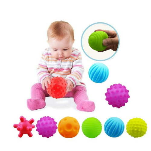 Sunjoy Tech Sensory Balls for Baby, Sensory Baby Toys 6 to 12 Months for Toddlers 1-3, Bright Color Textured Multi Soft Ball Gift Sets, Education Toys for Babies (6 Pack)