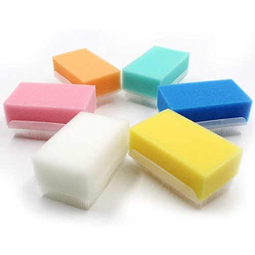 Wellgler's Autism Sensory Brush for Therapy,Surgical Scrub Brush,Bbaby Sponge for Bathing, Cradle Cap Brush (6Pack)