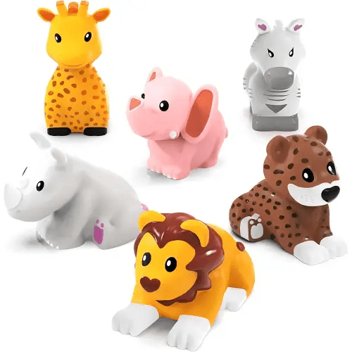 Tub Works® Savanna™ Mold Free Bath Toys, 6 Pack | Sealed, No Hole Bath Toys Design Keeps Moisture Out | Soft, Squeezable & Float on Water | Easy-Grip Baby & Toddler Bath Toys | Great Baby Pool Toys