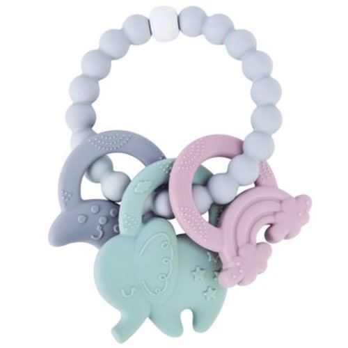 Teething Toys 3-6 Months, Baby Teether for Teething Relief Silicone Teethers for Babies Teething Toys for 6-12 Months Baby Chew Toys, Silicone Teething Ring for Infant Newborn Boys Girls (Blue)