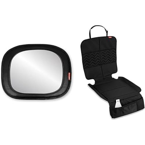 Skip Hop Baby Car Mirror, Style Driven, Black & Clean Child Car Seat Protector, Universal Baby Carseat Cover with Clean Sweep Crumb Catcher