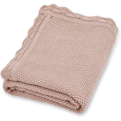 YOYI YOYI Cotton Baby Blanket Toddler Blankets Soft Warm Breathable Nursery Swaddling Blankets for Girls and Boys Receiving Blanket for Crib, Stroller, car31x40 inches (Dusty Rose)