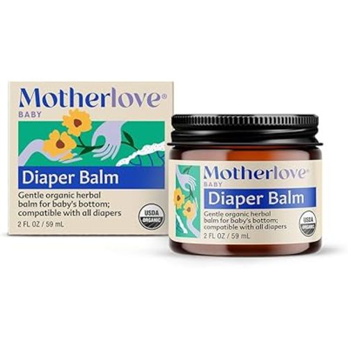 Motherlove Diaper Balm (2 oz) Organic Herbal Diaper Rash Cream—Cloth Diaper Safe, Zinc Oxide- & Petroleum-Free