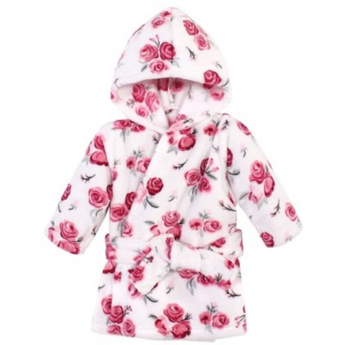 Hudson Baby Infant Girl Plush Pool and Beach Robe Cover-ups, Rose, Size: 6-12 months