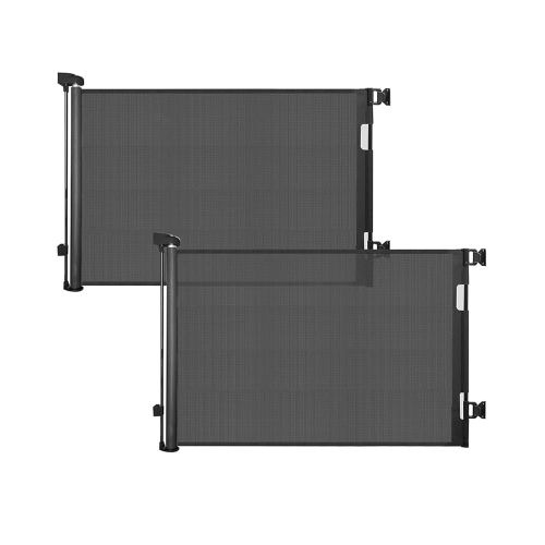 2 Pack Retractable Baby Gate,Mesh Baby Gate or Mesh Dog Gate,33" Tall,Extends up to 55" Wide,Child Safety Gate for Doorways, Stairs, Hallways, Indoor/Outdoor(Black,33"x55"
