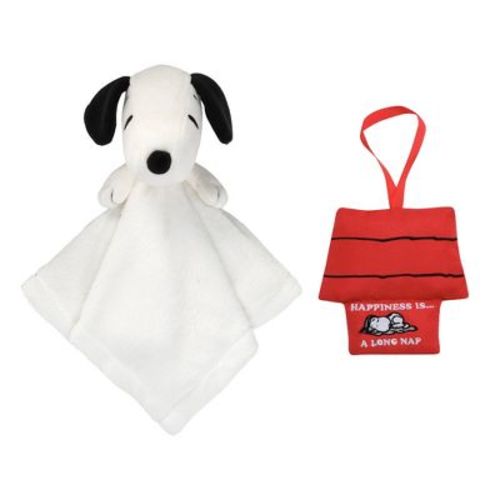 Lambs & Ivy Snoopy Plush Security Blanket/Lovey & Door Pillow Gift Set