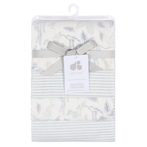 Just Born Baby 4 Pack Cotton Flannel Blankets