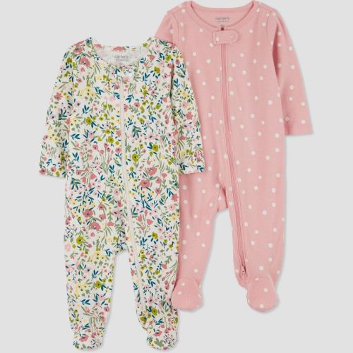 Carter's Just One You® Baby Girls' 2pk Sleep N' Play, Color: Pink | Green, Size: Newborn
