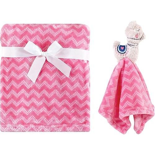 Hudson Baby Unisex Baby Plush Blanket with Security Blanket, Llama, One Size