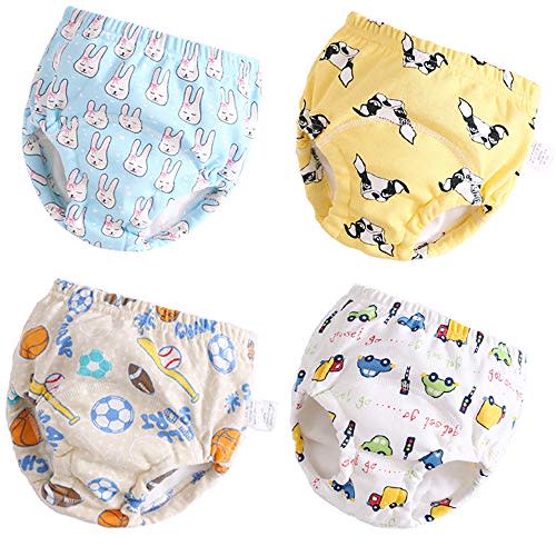 Toddler Potty Training Pants 4 Pack,Cotton Training Underwear Size 2T,3T,4T,Waterproof Underwear for Kids