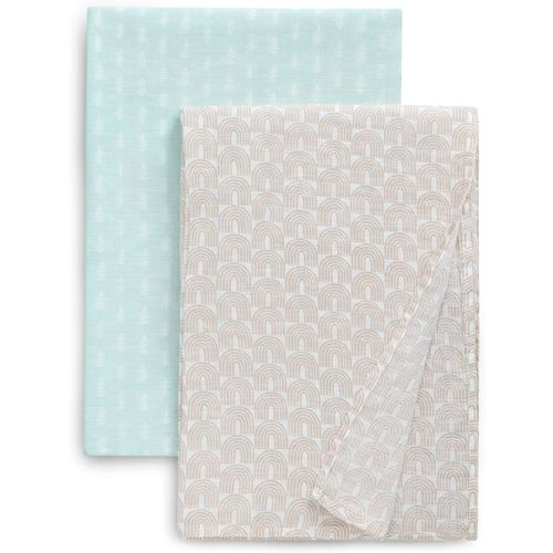 Delta Children 100% Cotton Muslin Baby Receiving Blankets for Girls and Boys – 47x47 Inches (Pack of 2), Neutral Boho
