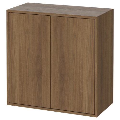 EKET Cabinet with 2 doors and shelf - brown/walnut effect 27 1/2x13 3/4x27 1/2 "