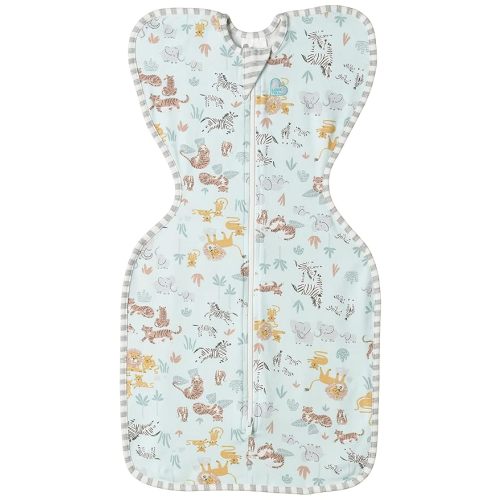 Love to Dream Swaddle UP, Sleep Sack 0-3 Months, Self-Soothing, Improves Sleep, Snug Fit Helps Calm Startle Reflex, Baby Essentials Must Haves Newborn, 1.0 TOG, 8-13 lbs, Safari