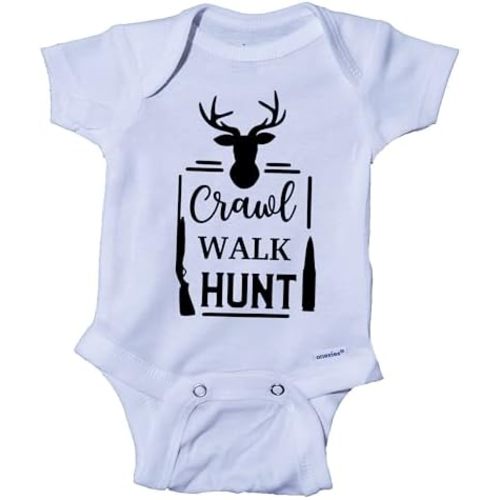Crawl Walk Hunt Cute Hunting themed Born To Hunt Baby Onesie® Bodysuit Romper