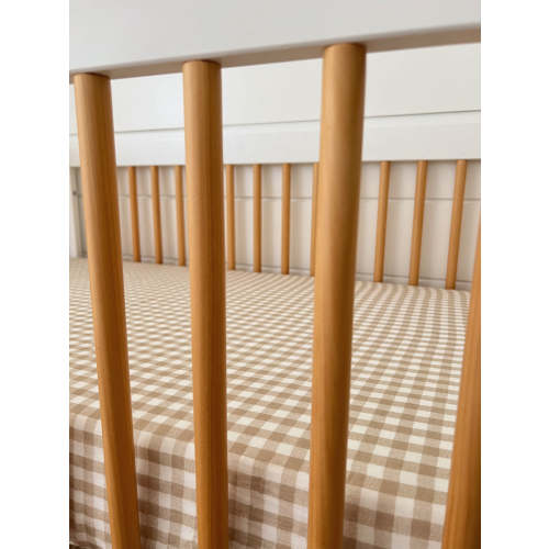 Tan Gingham / Organic Crib Sheet