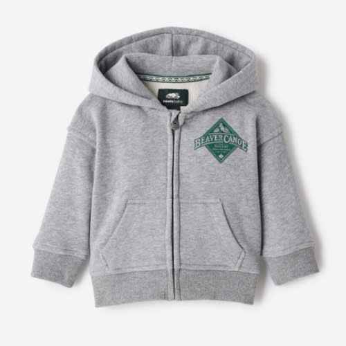 Baby Beaver Canoe Relaxed Full Zip Hoodie - Grey (3-6 Months)