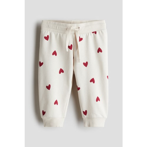 Cotton Sweatpants - red hearts, 3mo.