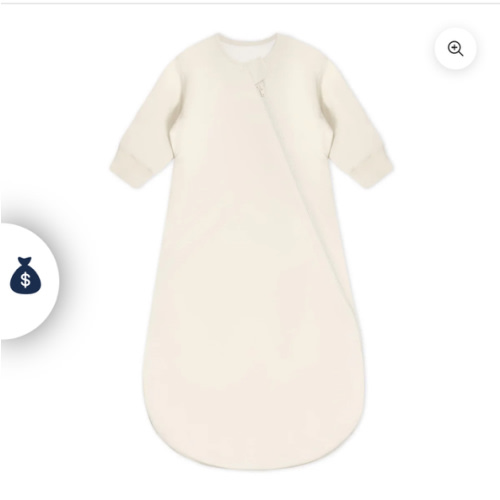 Organic Cotton & Camel Wool Long Sleeve Sleep Sack 2.5 TOG - Cream