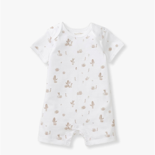 Burt's Bees Baby baby-boys Short Sleeve Rompers, 100% Organic Cotton One-piece Coverall and Layette Set