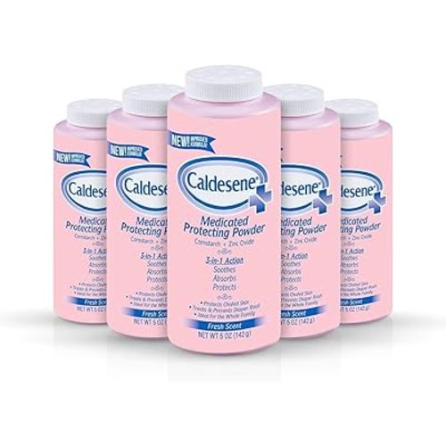 Caldesene Medicated Protecting Powder with Zinc Oxide & Cornstarch-Talc Free, 5 Ounce (5 Pack)