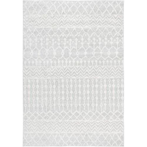 SAFAVIEH Tulum Collection Accent Rug - 4' x 6', Light Grey & Ivory, Moroccan Boho Distressed Design, Non-Shedding & Easy Care, Ideal for High Traffic Areas in Entryway, Living Room, Bedroom (TUL270F)
