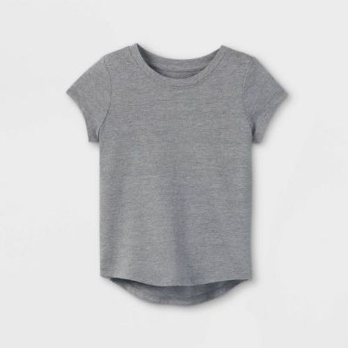 Toddler Girls' Solid Knit Short Sleeve T-Shirt - Cat & Jack™, Color: Gray, Size: 3T