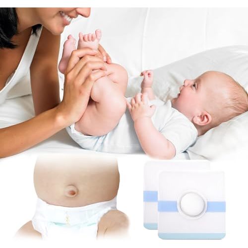 Baby Belly Navel Patches, Cotton Pads for Baby Belly Button, Baby Umbilical Hernia Patch, Newborn Navel Shaper Infant Essentials Must Haves (8 * 8CM 15PCS)