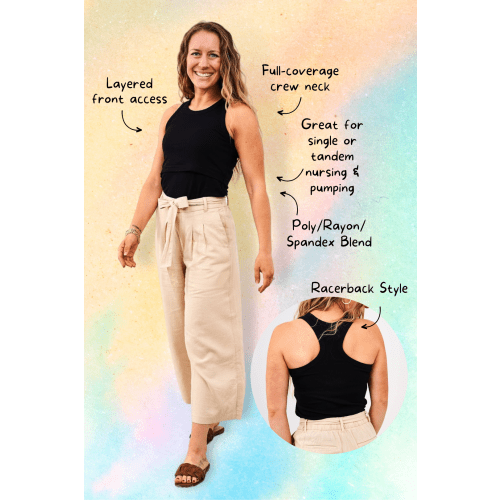 Latched Mama Racerback Ribbed Nursing Tank