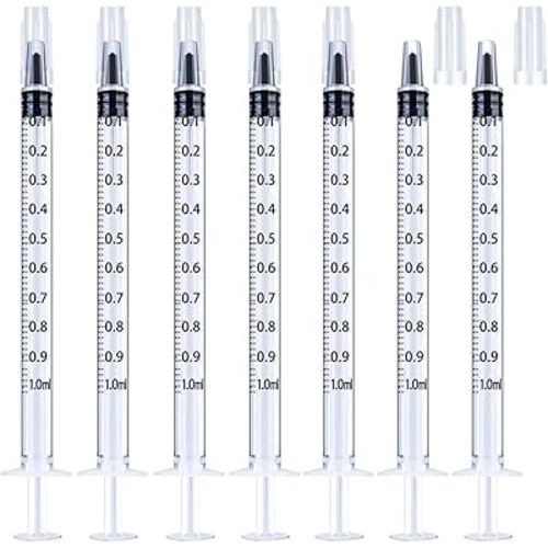 1ml Syringe with Cap,1ml Syringe Without Needle for Liquids,30 Pack Sterile Packaged