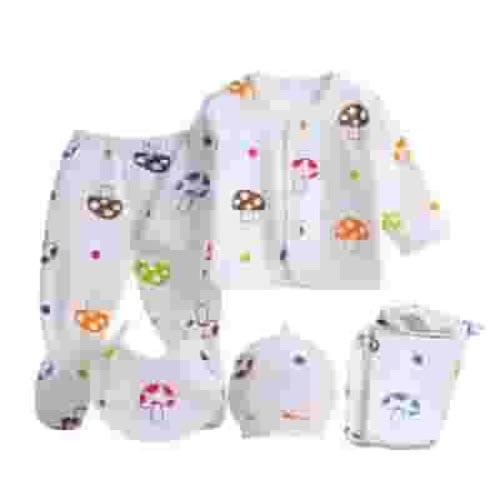 Edvintorg 5PCS cute cartoon printed Pyjamas Set for clothes Baby Boys Girls Long Sleeve Tops+Hat+Pants+Bib sets Baby On Clearance