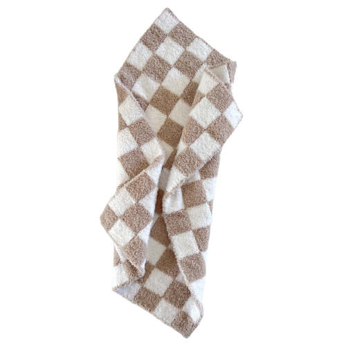 Phufy® Bliss Checkerboard Mini Blanket, Cocoa