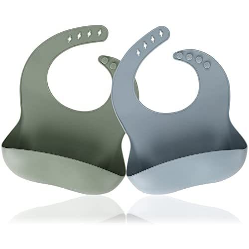 Socub Silicone Baby Bibs, Comfortable Waterproof Silicone Bibs for Babies & Toddlers, BPA Free, with Food Catcher Pocket