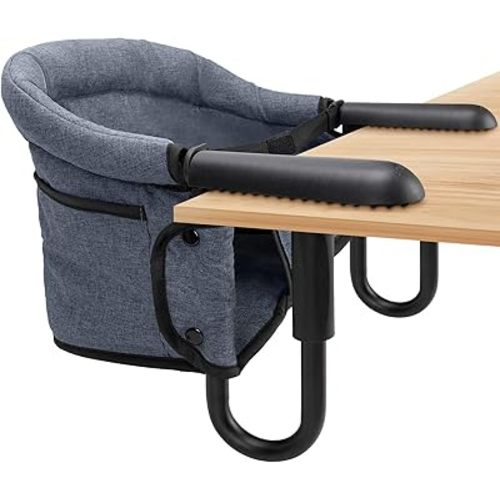 Hook On High Chair,Portable and Foldable High Chair,Suitable for Family and Travel,High Chair for Babies 6-36 Months for Eating & Dining - with Carry Bag(Grey)