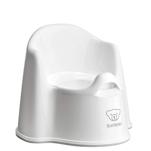 BabyBjörn Potty Chair, White/Gray | Potty Training Toilet, Easy-to-Clean, Removable Inner Potty, Non-Slip
