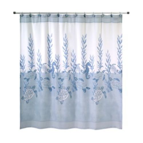 Caicos Sea Turtles Printed Shower Curtain, 72" x 72"