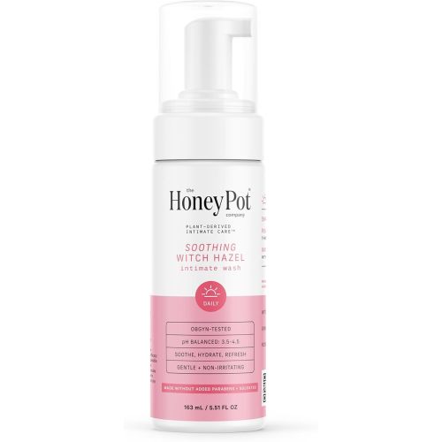 The Honey Pot Company - Witch Hazel Feminine Wash - Postpartum Essentials - Herbal Infused Hygiene Wash for Sensitive Skin - PH Balanced - Use to fill Post Partum Kit - Pregnancy Safe - 5.51 Fl Oz